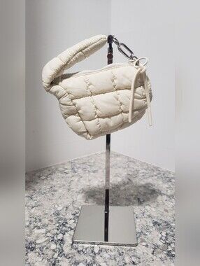 Mini Quilted Nylon Puffer Bag Charm Keychain